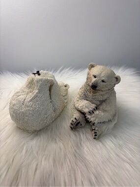 White Polar Bear Figurines Decorative Accent